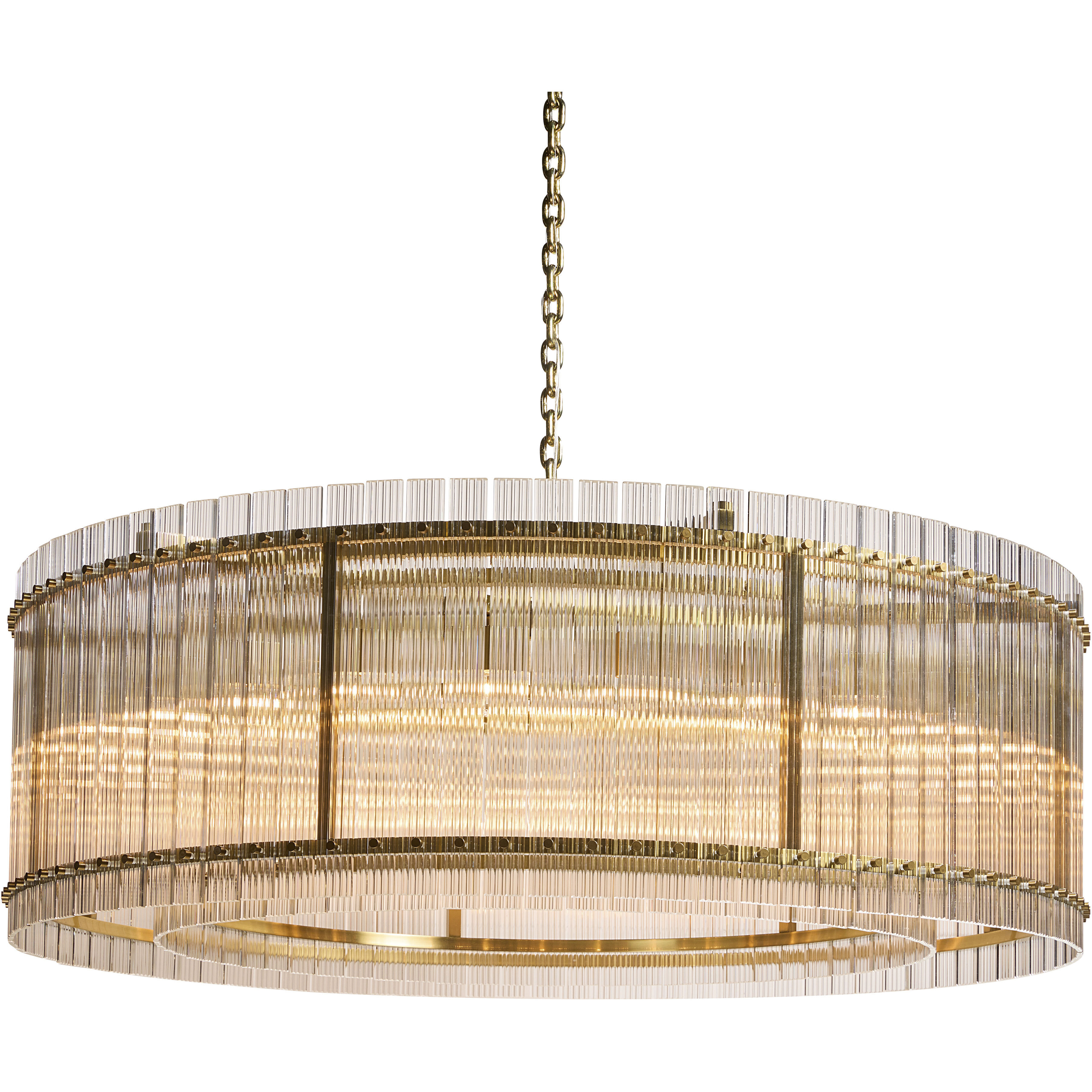Kore LED Brass / Clear Chandelier Ceiling Light, Large
